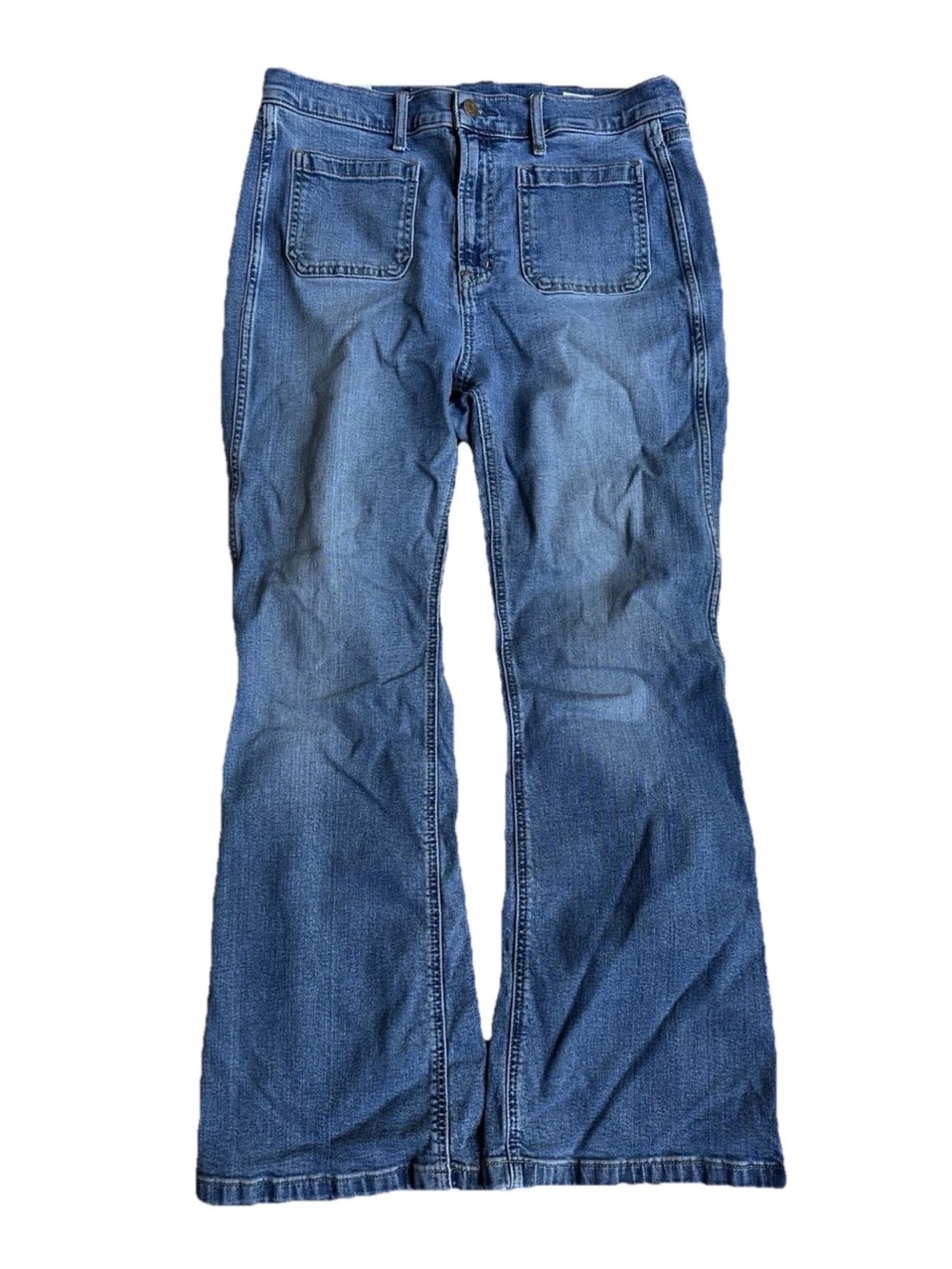 Gap Women's Denim Flare High Rise Jeans Blue, Size 14/32S